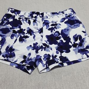 Women’s Blue Floral Print Shorts